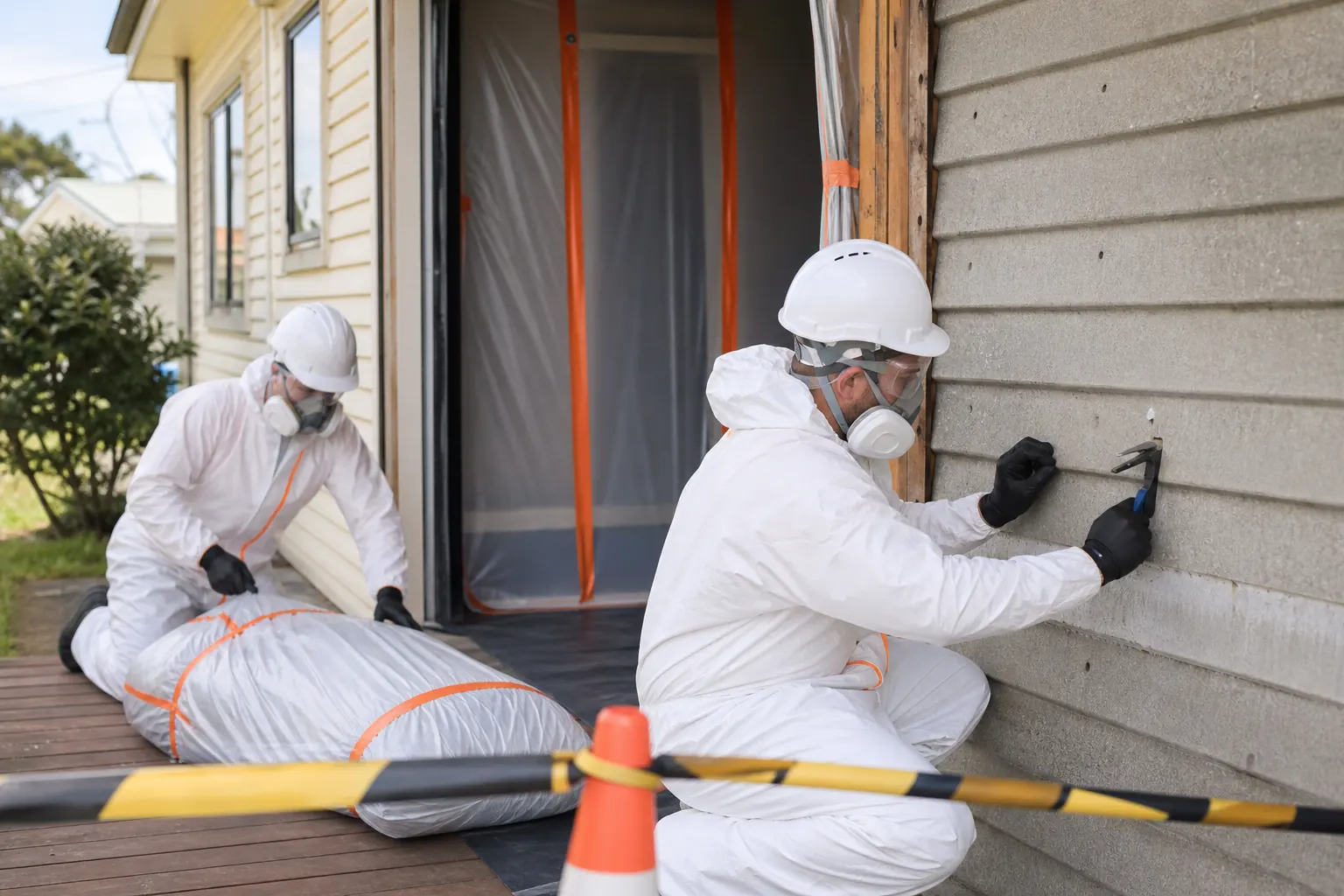 Licensed asbestos removal preparation before demolition in Melbourne