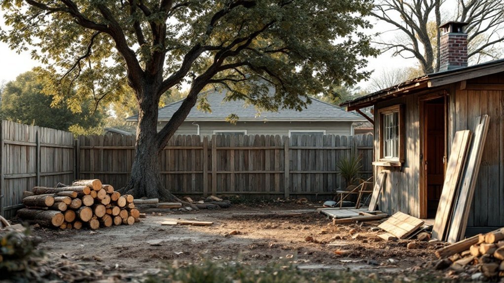 Tree, Fence and Small Structure Removal Before Demolition